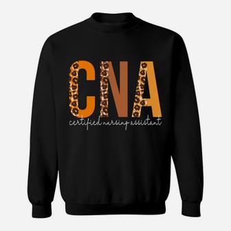 Cna Certified Nursing Assistant Leopard Fall Autumn Lovers Sweatshirt Sweatshirt | Crazezy CA