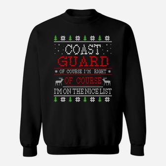 Coast Guard On The Nice List Ugly Christmas Sweatshirt Sweatshirt | Crazezy AU