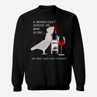 Cockatoo Parrot Wine Loving Drinking For Women Sweatshirt - Thegiftio UK