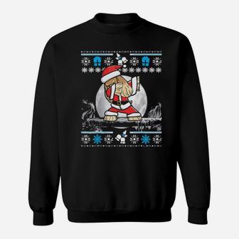 Cocker Spaniel Dog Wearing Santa Claus Outfits Dab Dance Sweatshirt - Monsterry UK