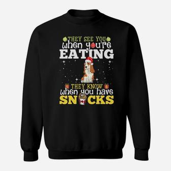 Cocker Spaniel Xmas They See Youre Eating Sweatshirt - Monsterry UK
