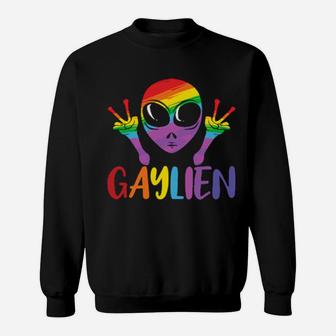 Colorful Alien Gay Lgbtq Community Sweatshirt - Monsterry