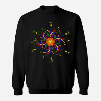 Colorful Flower Burst Butterfly Circle Sweatshirt - Thegiftio UK