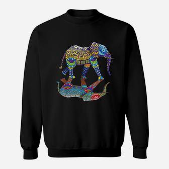 Colorful Indian Elephant Sweatshirt - Thegiftio UK