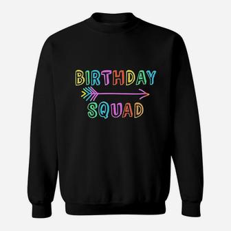 Colorful Mom Dad Crew Matching Siblings Birthday Squad Sweatshirt | Crazezy CA