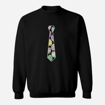 Colorful Neck Tie With Easter Eggs Easter Sweatshirt - Thegiftio UK