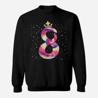 Colorful Tie Dye 8 Year Old 8Th Birthday For Girls Awesome Sweatshirt | Crazezy
