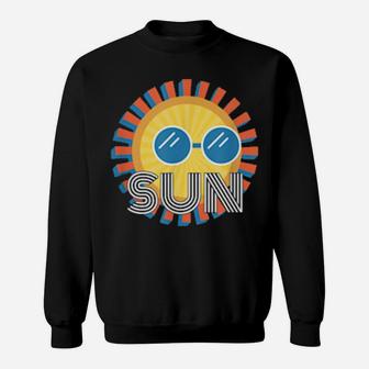 Cool 70S And 80S Sun With Sunglasses Design Sweatshirt - Monsterry