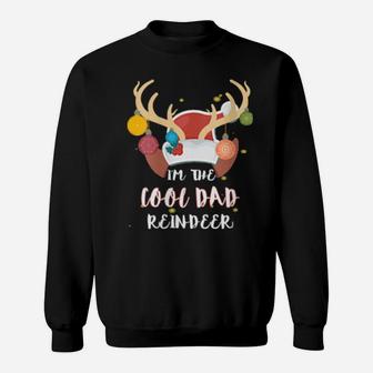 Cool Dad Reindeer Group Matching Family Costume Xmas Sweatshirt - Monsterry
