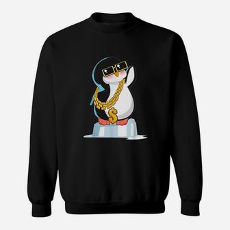 Cool Gangsta Penguin Bling Bling Gift Sweatshirt - Thegiftio UK