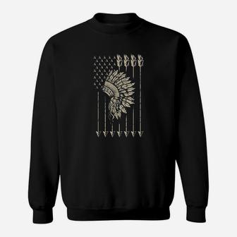 Cool Native American And Teepee Flag Funny Gift Sweatshirt | Crazezy