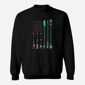 Cool Native American Flag Pride Usa Funny Patriotic Us Gift Sweatshirt | Crazezy