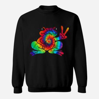 Cool Peace Frog Tie Dye For Boys And Girls Sweatshirt | Crazezy DE
