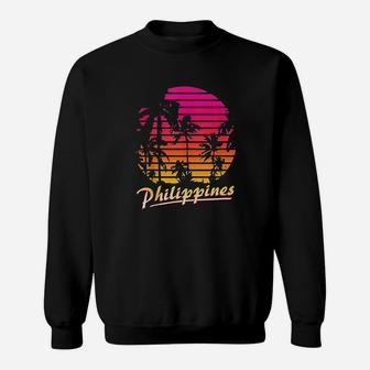 Cool Philippines 80S Palm Trees Summer Sunset Sweatshirt | Crazezy