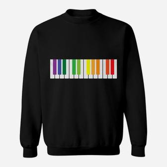 Cool Rainbow Piano Lgbt Pride Gift Men Women Funny Musician Sweatshirt | Crazezy