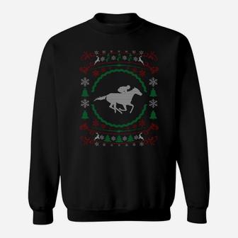 Cool Ugly Christmas Style Race Horse Funny Xmas Sweatshirt Sweatshirt | Crazezy UK