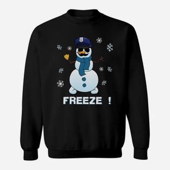 Cop Snowman Hoodie Freeze Christmas Party Gift Hoodies Xmas Sweatshirt | Crazezy DE