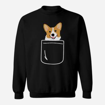 Corgi In Pocket Funny Corgi Crazy Dog Lover Gift Sweatshirt | Crazezy