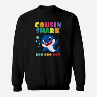 Cousin Shark Doo Doo Funny Baby Mommy Kids Sweatshirt | Crazezy