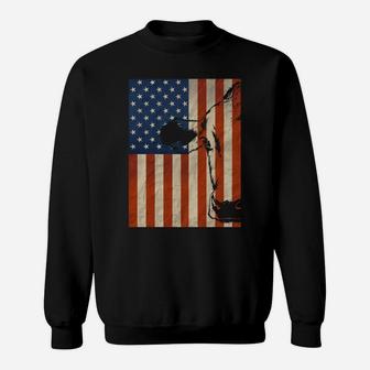 Cow American Flag Cattle Animal Lover Patriotic Gift Sweatshirt | Crazezy DE