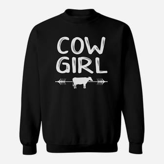 Cow Girl Farmer Rancher Cow Lover Girl Sweatshirt - Thegiftio UK