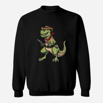 Cowboy T Rex Dinosaur Sweatshirt | Crazezy