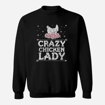 Crazy Chicken Lady Vintage Farmer Gift Poultry Lover Sweatshirt | Crazezy