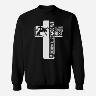Cross I Can Do Christ Who Strengthens Me Sweatshirt - Monsterry