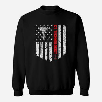 Ct Technologist American Flag Patriotic Medicine Gift Sweatshirt | Crazezy