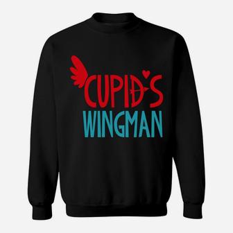 Cupids Wingman Funny Valentines Day Sweatshirt - Thegiftio