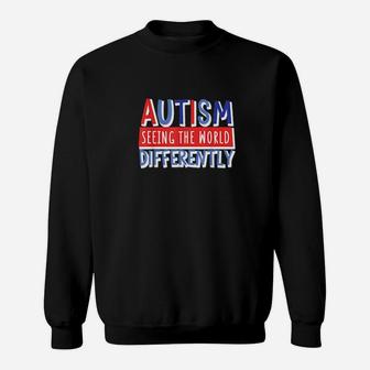 Cute And Colorful Autism Awareness Quote Bluered Sweatshirt - Monsterry