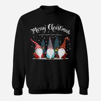 Cute And Funny Gnome Merry Christmas And Happy New Year Sweatshirt | Crazezy UK