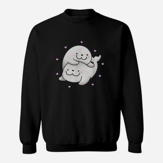 Cute Baby Harp Seal Couple Sea Animals Lover Sweatshirt | Crazezy