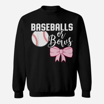 Cute Baseballs Or Bows Gender Reveal - Team Boy Or Team Girl Sweatshirt | Crazezy AU