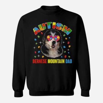 Cute Bernese Mountain Lover Autism Awareness Dog Dad Gifts Sweatshirt - Monsterry