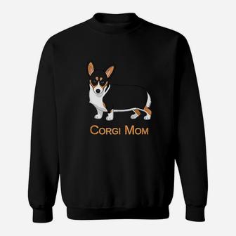 Cute Black Tricolor Pembroke Welsh Corgi Mom Dog Lover Sweatshirt | Crazezy DE