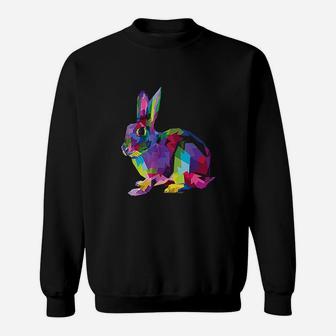 Cute Bunny Colorful Artistic Rabbit Lovers Cute Owners Gift Sweatshirt - Thegiftio UK
