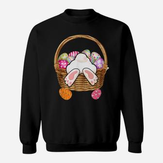 Cute Bunny Rabbit Basket Easter Egg Hunting Boys Girls Kids Sweatshirt | Crazezy