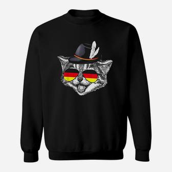 Cute Cat German Flag Oktoberfest Pride Germany Festival Sweatshirt | Crazezy