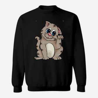 Cute Cat Gift For Boys Men Feline Cat Kitten Animal Lovers Sweatshirt Sweatshirt | Crazezy AU