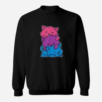 Cute Cat Pride Flag Gift Kawaii Sweatshirt | Crazezy CA