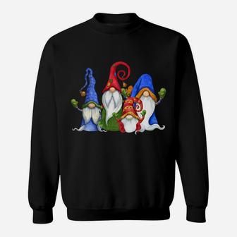 Cute Christmas Gnomes Dwarfs - Just Hangin With My Gnomies Sweatshirt Sweatshirt | Crazezy