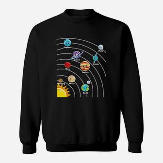 Cute Colorful Planet Solar System Sweatshirt | Crazezy
