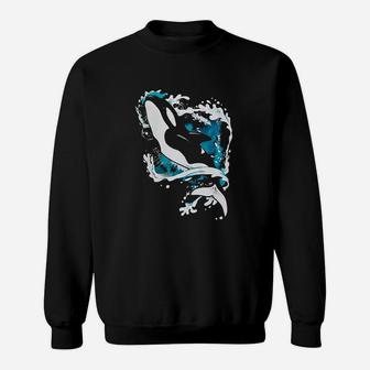 Cute Cool Ocean Wildlife Killer Whale Sea Sweatshirt | Crazezy CA