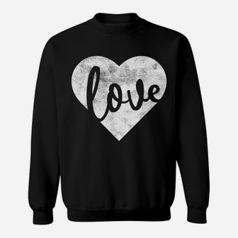 Cute Cursive Love Heart Valentines Day T Shirt Top For Women Sweatshirt | Crazezy