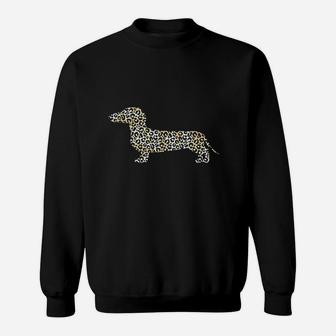 Cute Dachshund Dog In Leopard Print Sweatshirt | Crazezy AU