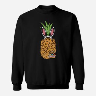 Cute Easter Pineapple Bunny Egg Hunt Fruit Lover Gift Sweatshirt | Crazezy