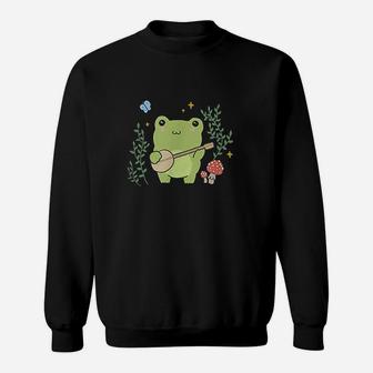 Cute Frog Banjo Butterfly Sweatshirt | Crazezy