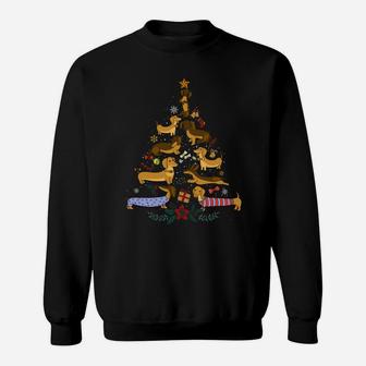 Cute Funny Dachshund Merry Christmas Tree Ornament Decor Sweatshirt Sweatshirt | Crazezy UK