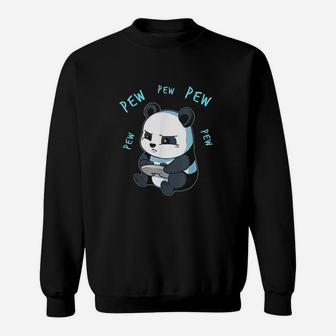 Cute Gaming Panda Pew Video Game Computer Player Sweatshirt | Crazezy CA